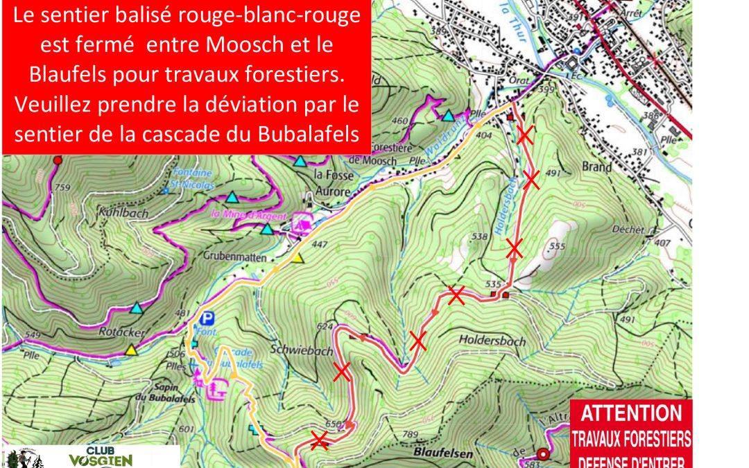 Alerte travaux Moosch-Bubalafels